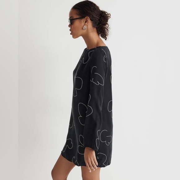 Madewell Black and White Floral Mini Dress - Picture 3 of 13